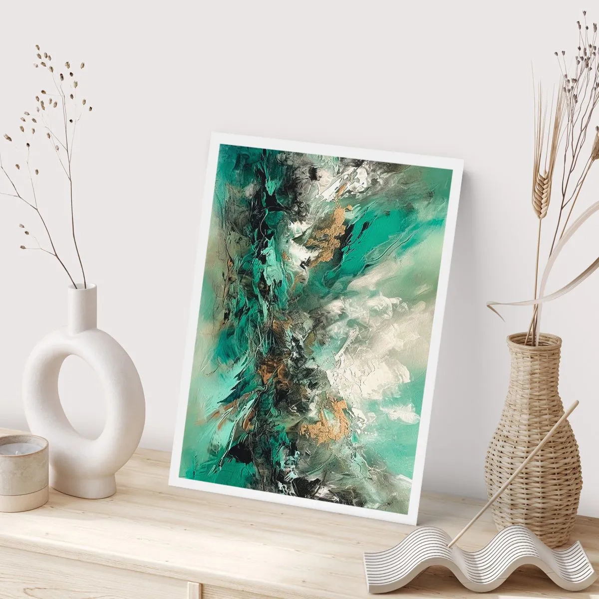 Poster - Fierbere negru-smarald - 40x50 cm