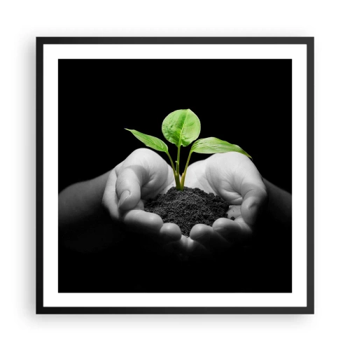 Poster în ramă neagră - Iubesc natura, o protejez - 60x60 cm