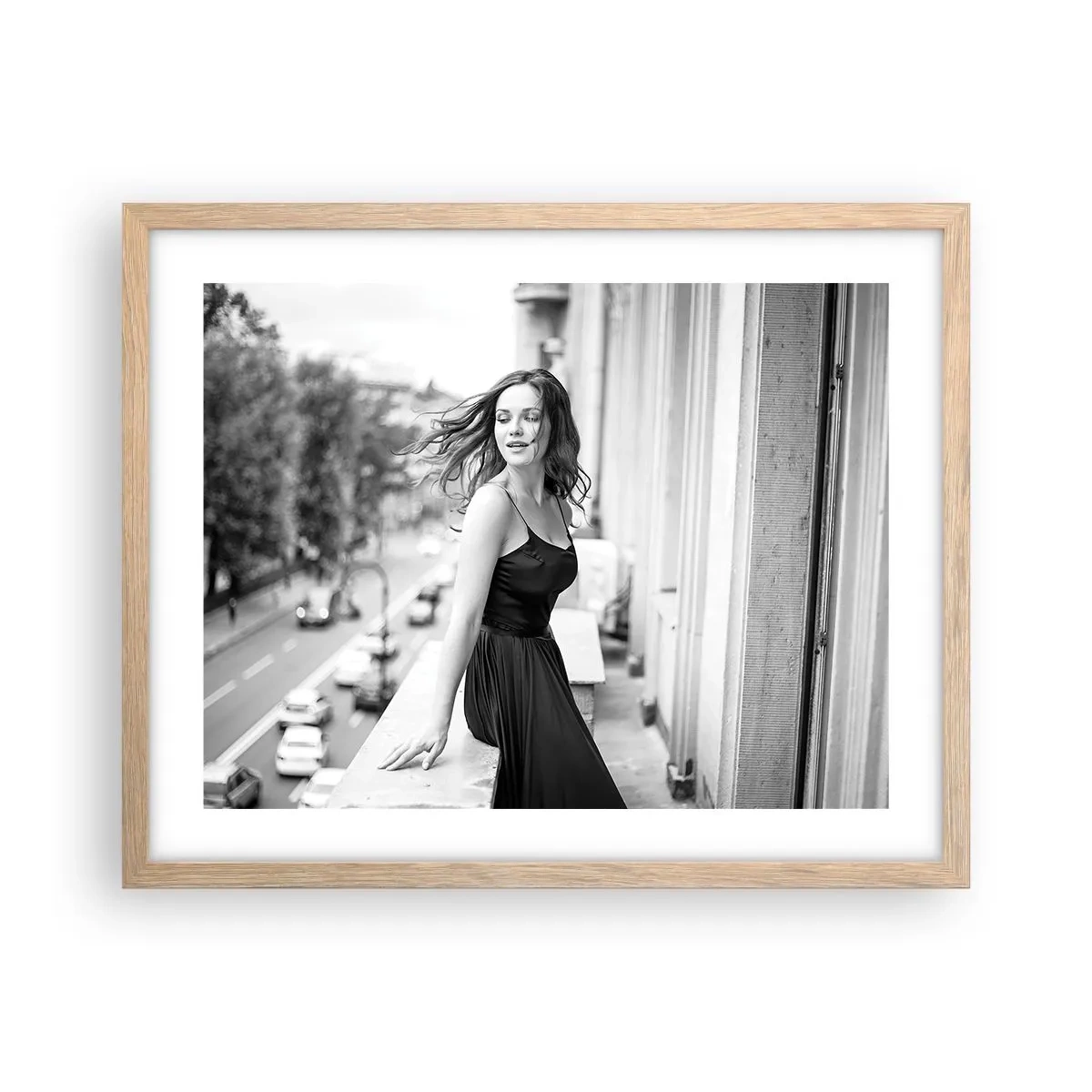 Poster în ramă de stejar deschis - Cu siguranță e o fată pariziană - 50x40 cm