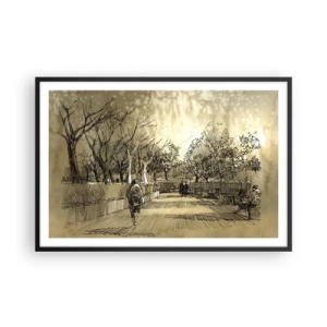 Poster în ramă neagră - Un moment reținut cu pene - 91x61 cm