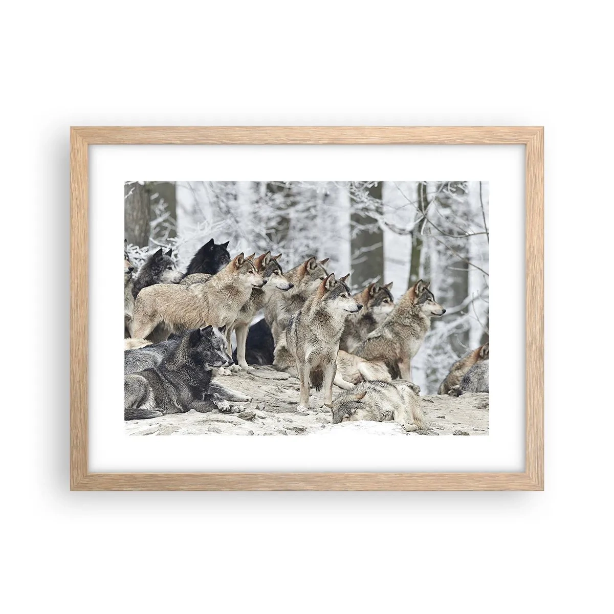 Poster în ramă de stejar deschis - Familie și prieteni - 40x30 cm