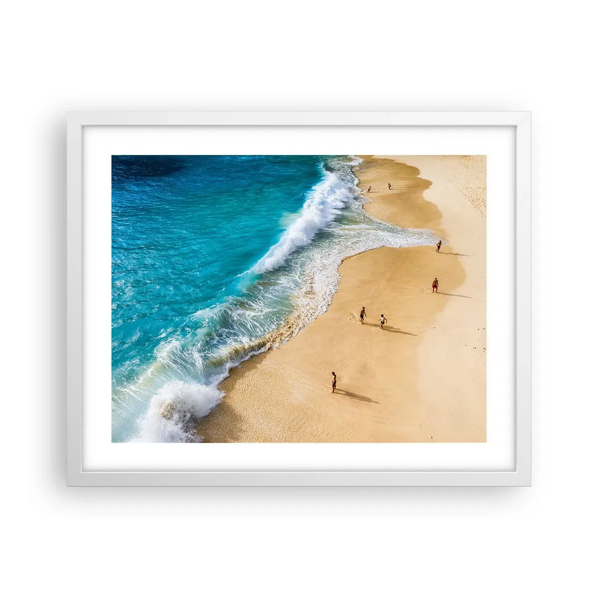 Poster în ramă albă - Și apoi soarele, plaja... - 50x40 cm