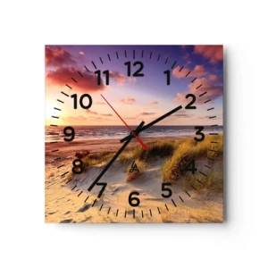 Ceas de perete - Ceas pe sticlă - Deja aerul de vară miroase - 40x40 cm