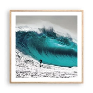 Poster în ramă de stejar deschis - Provocare acceptată - 60x60 cm