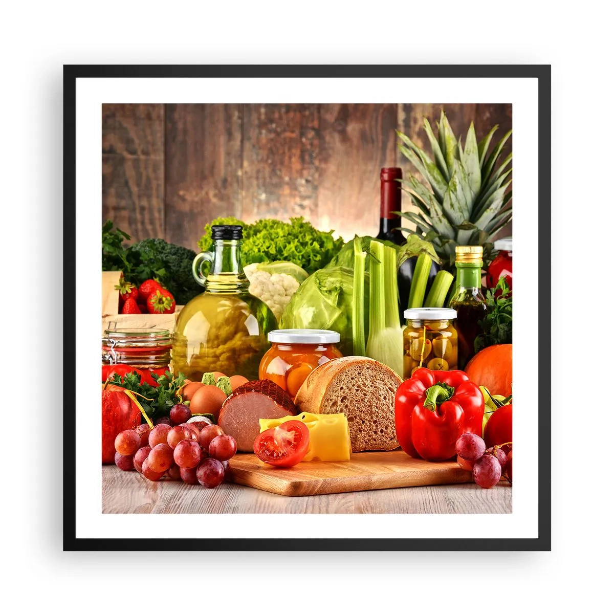 Poster în ramă neagră - Afumate, prăjite, marinate - 60x60 cm