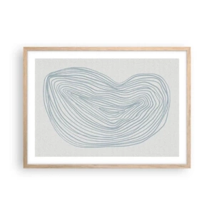 Poster în ramă de stejar deschis - Zâmbet de picături - 70x50 cm