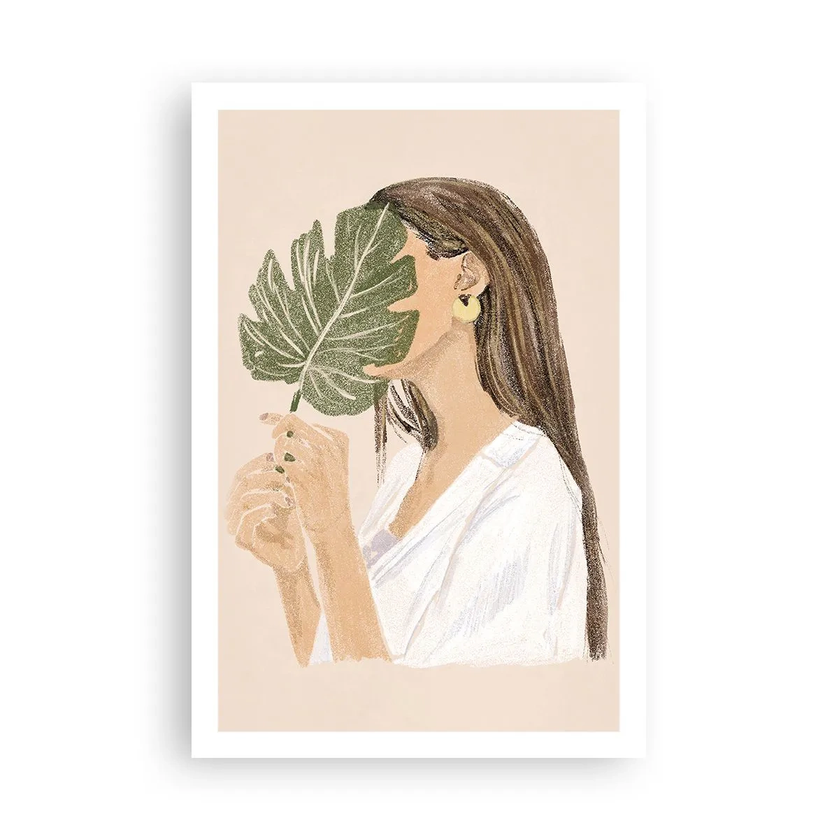 Poster - Portret misterios cu un evantai - 61x91 cm