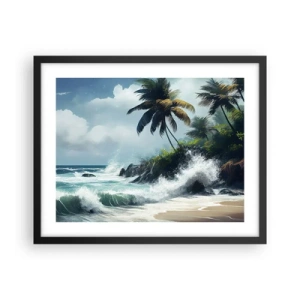 Poster în ramă neagră - Pe un țărm tropical - 50x40 cm