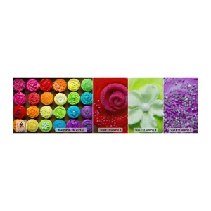 Mostră tapet Premium Canvas - Fiecare diferită - toate delicioase - Gastronomie, fursecuri colorate, 3D - 100x30 cm