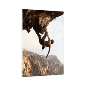 Tablou pe sticlă - Lumea s-a micșorat într-un pumn pe un afloriment de bolovani - 80x120 cm