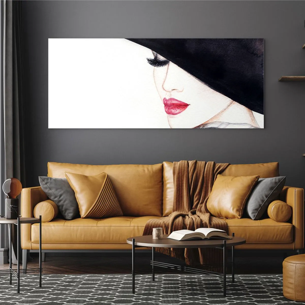 Tablou pe sticlă - Eleganță și senzualitate - 90x30 cm