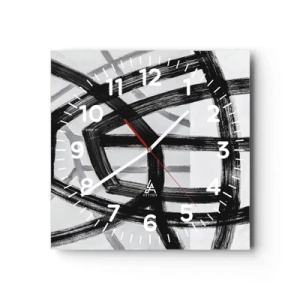 Ceas de perete - Ceas pe sticlă - Construind adâncimea - 40x40 cm