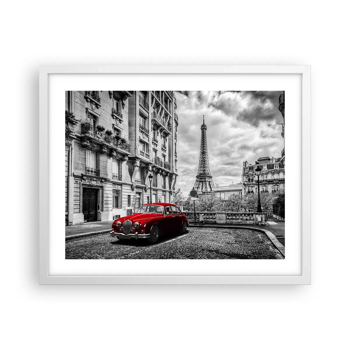 Poster în ramă albă - Prădător în oraș - 50x40 cm