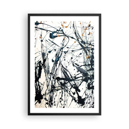 Poster în ramă neagră - Abstracție expresivă în stilul picturii gestuale - 50x70cm - Abstracție expresionistă - Decorațiune modernă pentru perete pentru living și dormitor ARTTOR
