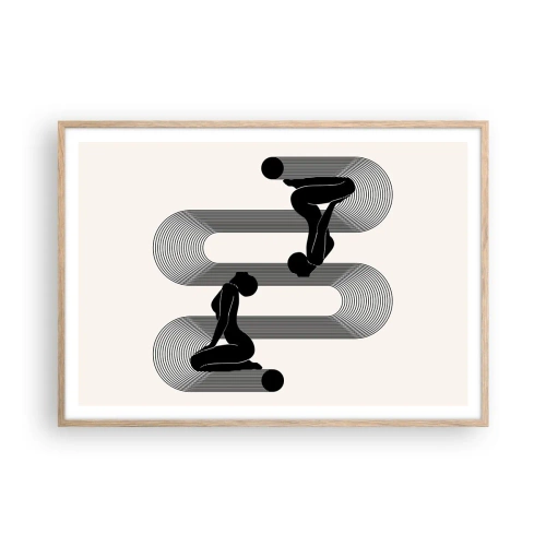 Poster în ramă de stejar deschis - Simetrie senzuală - 100x70 cm