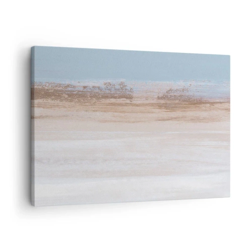 Tablou pe pânză Canvas - Un peisaj subtil în nuanțe pastelate de albastru și bej - 70x50cm - Un peisaj ambiguu - Decorațiune modernă pentru perete pentru living și dormitor ARTTOR