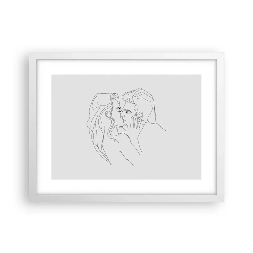 Poster în ramă albă - Cu aceeași linie - 40x30 cm