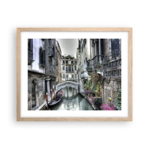 Poster în ramă de stejar deschis - Timp de secole în reverie tăcută - 50x40 cm