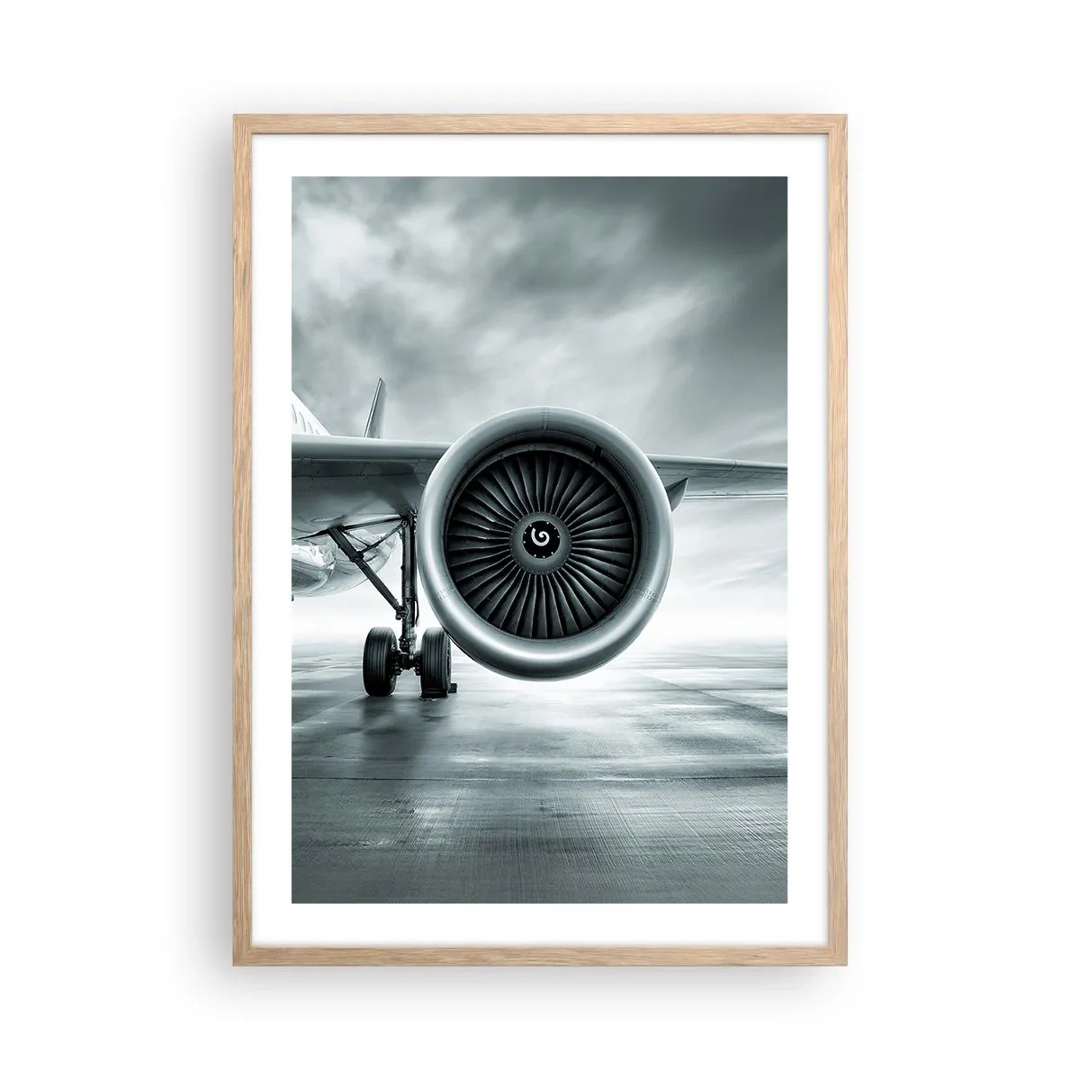 Poster în ramă de stejar deschis - Ce putere! - 50x70 cm