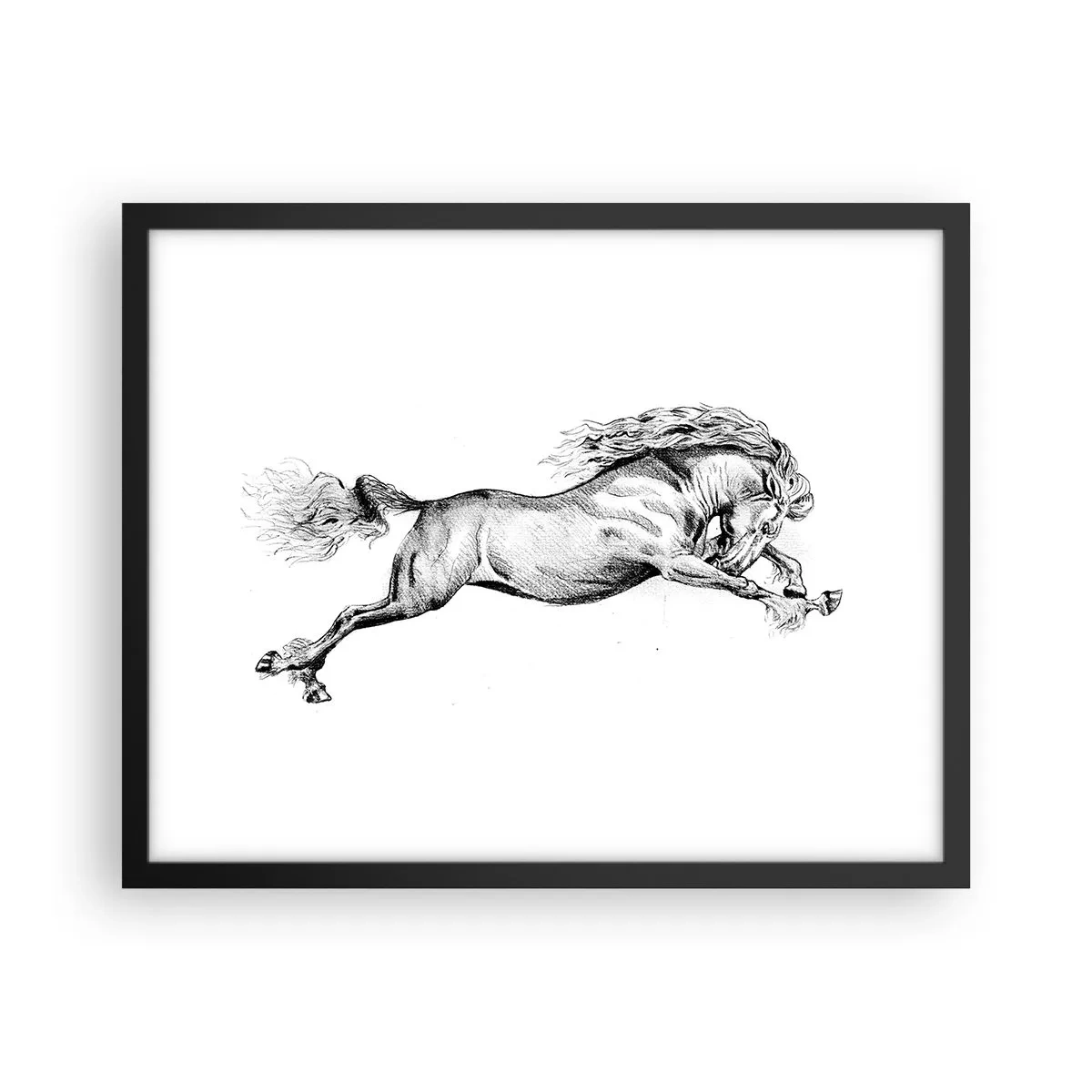 Poster în ramă neagră - Oprit din galop - 50x40 cm
