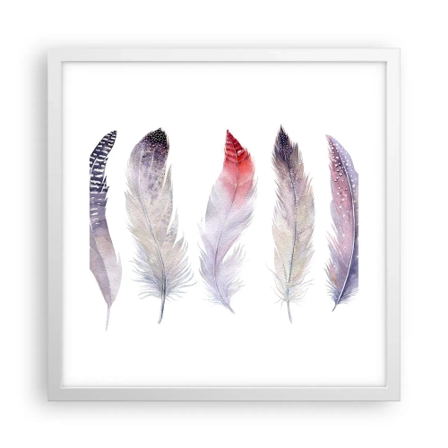 Poster în ramă albă - Delicate ca o ceață multicoloră - 40x40 cm