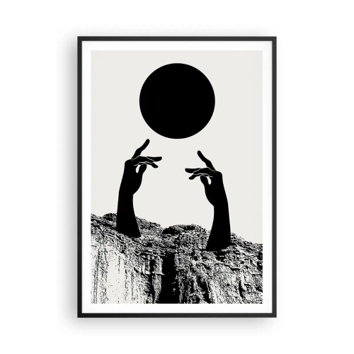 Poster în ramă neagră - Compoziție suprarealistă: soarele și tot restul - 70x100 cm