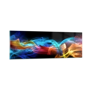 Tablou pe sticlă - Dansul curcubeului în brumă - 90x30 cm