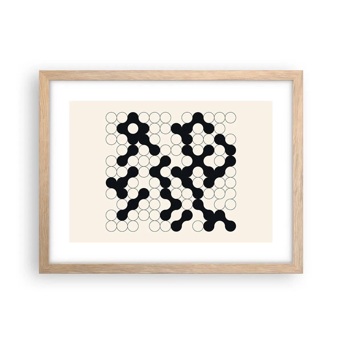 Poster în ramă de stejar deschis - Joc chinezesc - o variație - 40x30 cm