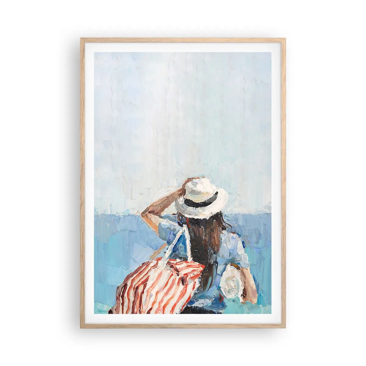 Poster în ramă de stejar deschis - Bine ați venit în concediu - 70x100 cm