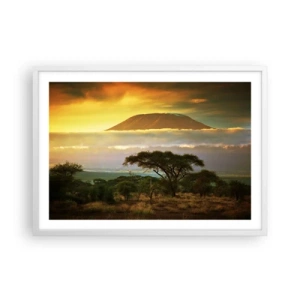 Poster în ramă albă - Visul unui călător - 70x50 cm