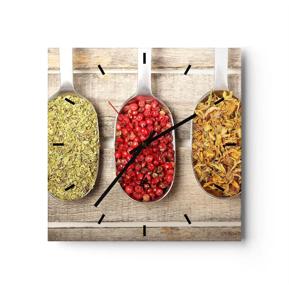 Ceas de perete - Ceas pe sticlă - Magia bucătăriei - 40x40 cm