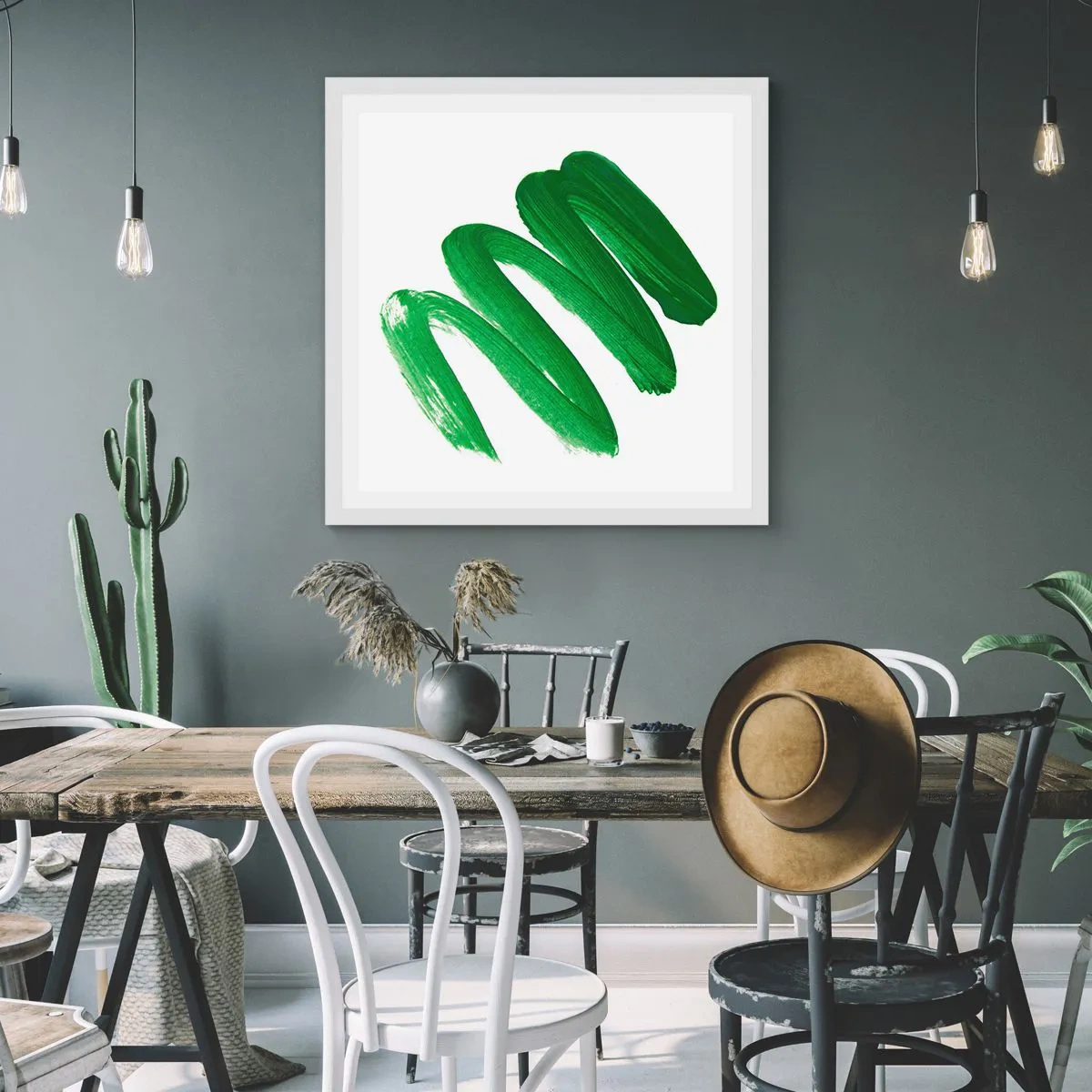 Poster în ramă albă - Glumă verde - 40x40 cm