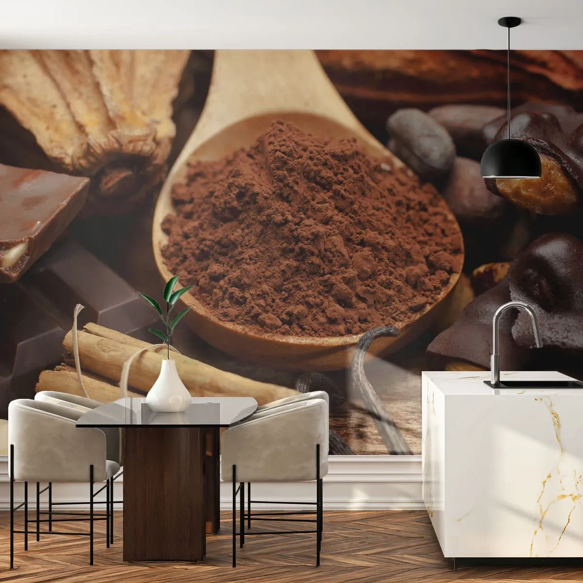 Tapet Premium Canvas - Cea mai bună pentru tristețe - Gastronomie, Ciocolată, Cafea - 250x175 cm