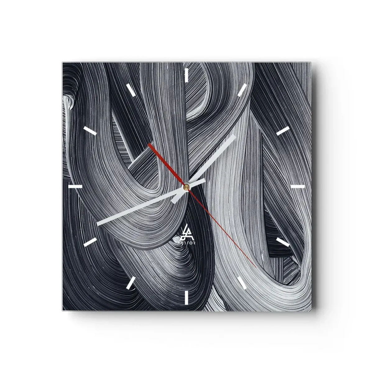 Ceas de perete - Ceas pe sticlă - Fluiditatea realității - 40x40 cm
