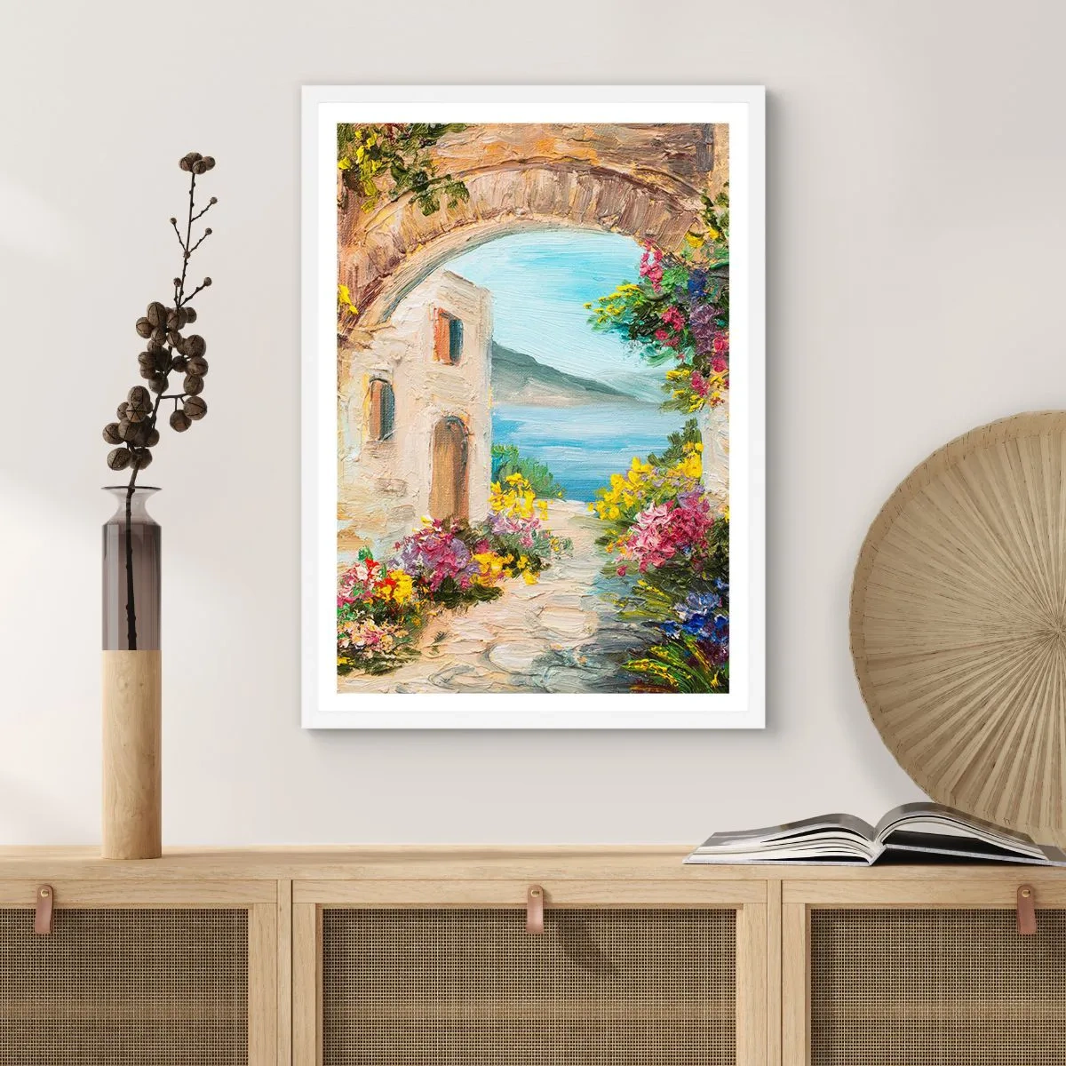 Poster în ramă albă - Farmecul peisajului de coastă - 40x50 cm