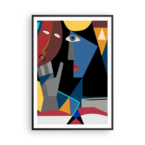 Poster în ramă neagră - Discuția cubiștilor - 70x100 cm