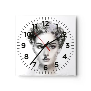 Ceas de perete - Ceas pe sticlă - Un portret extrem de elegant - 30x30 cm