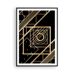 Poster în ramă neagră - Geometrie de aur - 70x100 cm