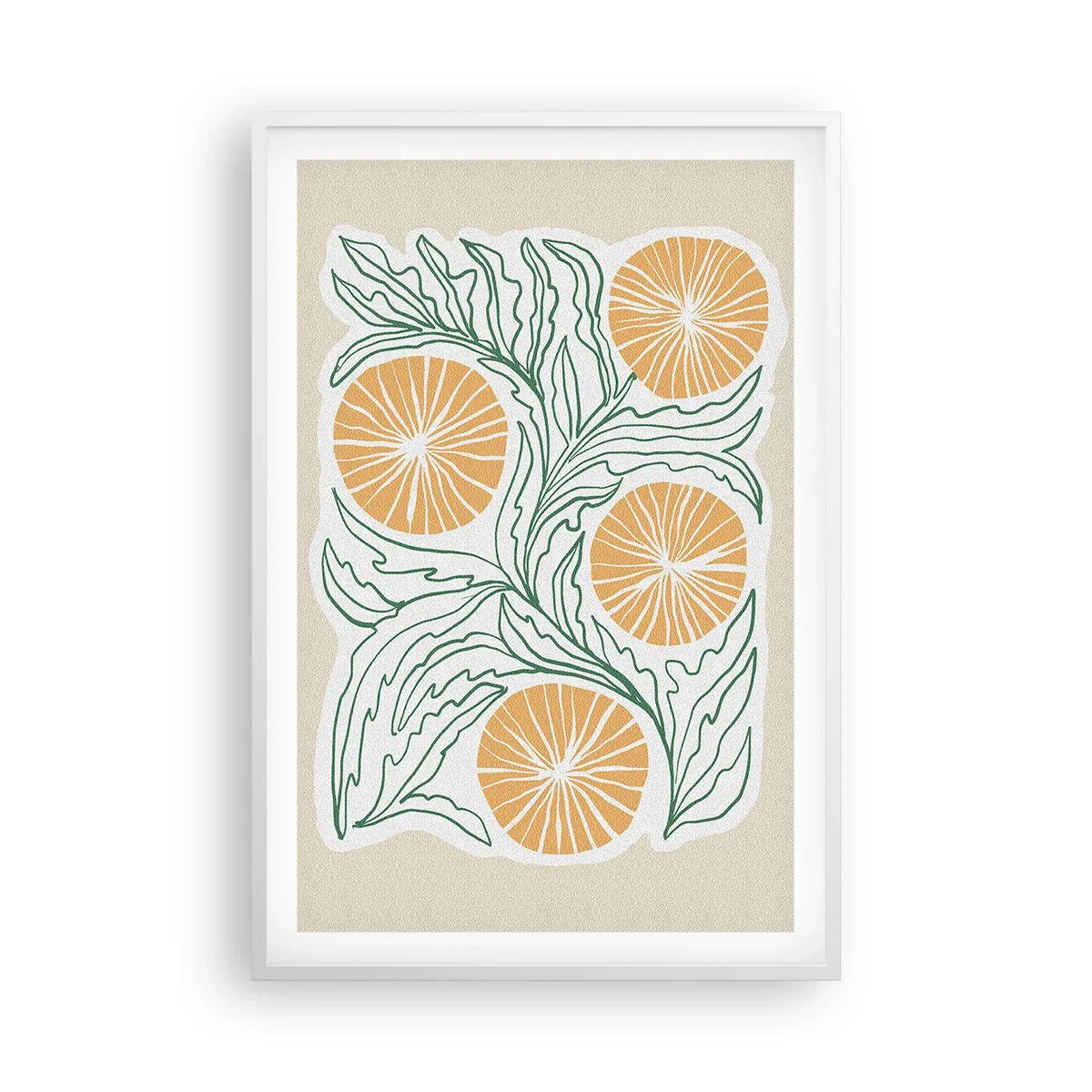 Poster în ramă albă - Etnic cu o notă de abstracție - 61x91 cm