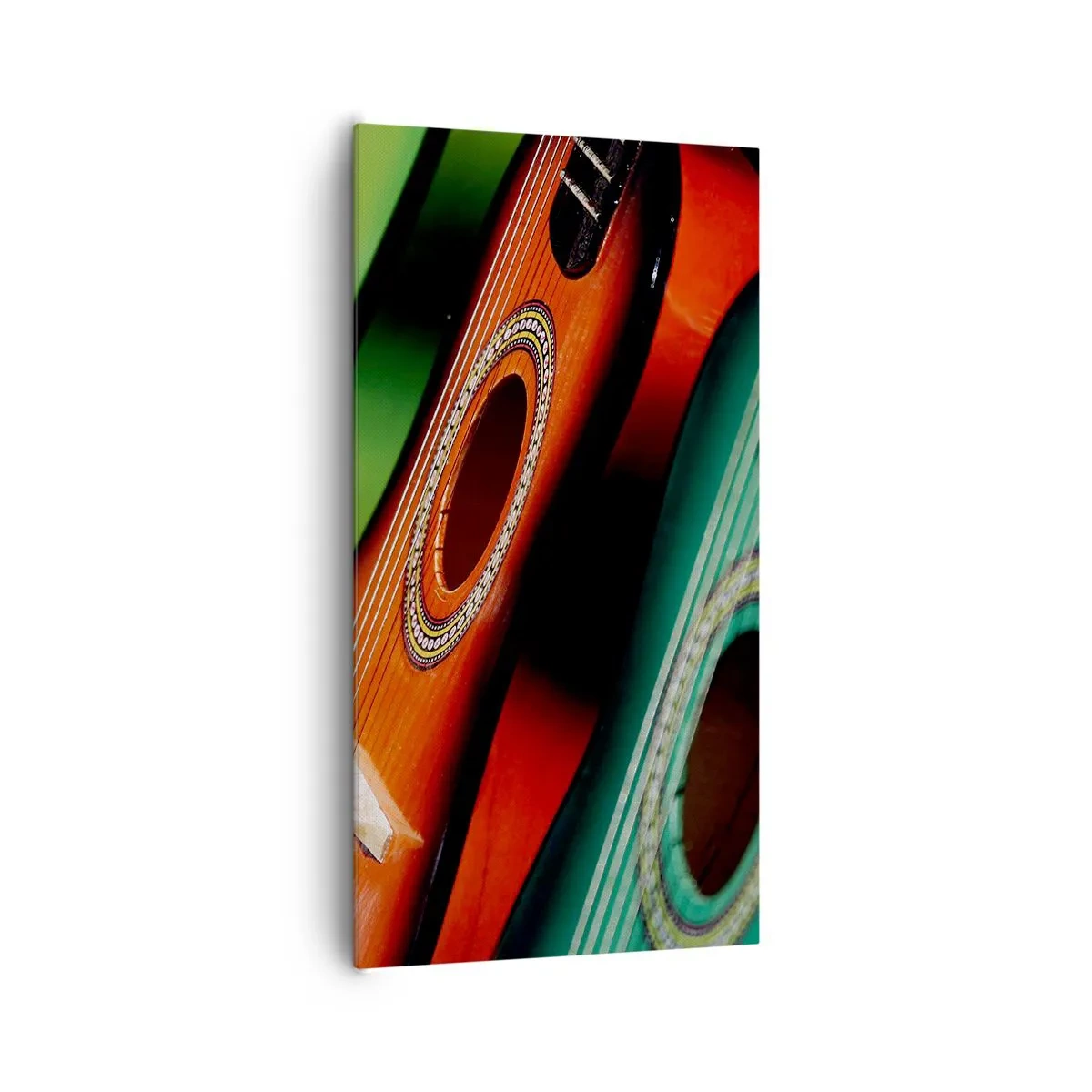 Tablou pe pânză - Chitara are multe culori - 65x120 cm