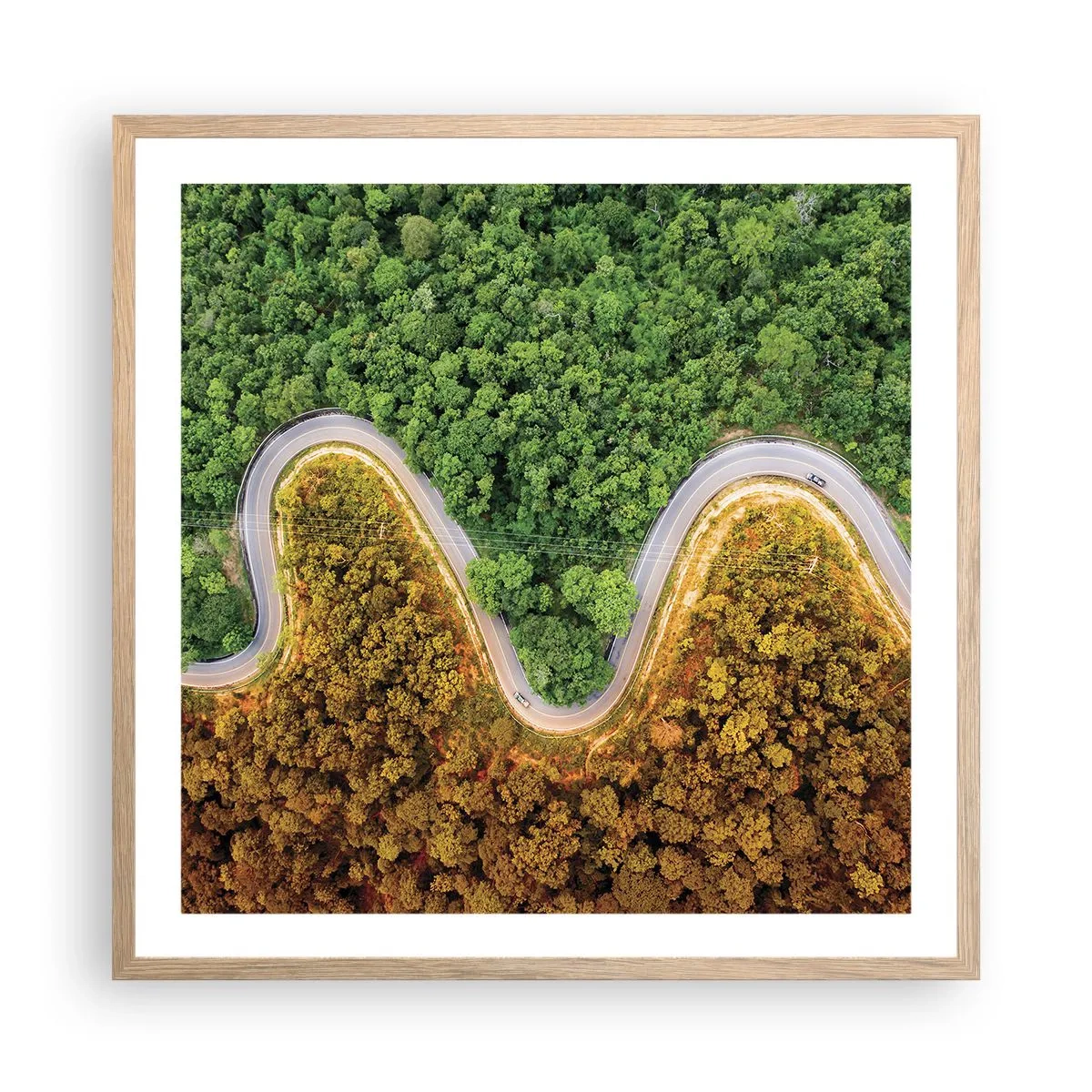 Poster în ramă de stejar deschis - Frontiere și defilee - 60x60 cm
