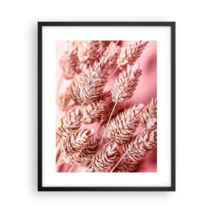 Poster în ramă neagră - Cascadă florală în roz - 40x50 cm