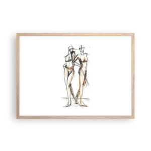 Poster în ramă de stejar deschis - Un studiu de farmec - 70x50 cm