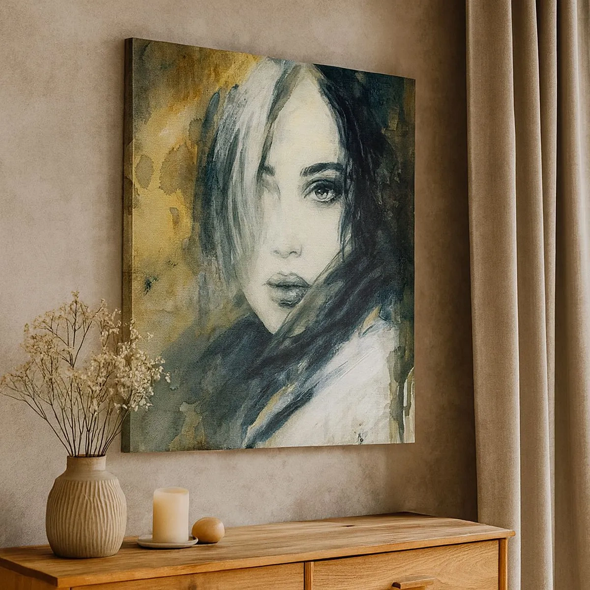 Tablou pe pânză - Mai inocentă sau mai senzuală? - 30x30 cm