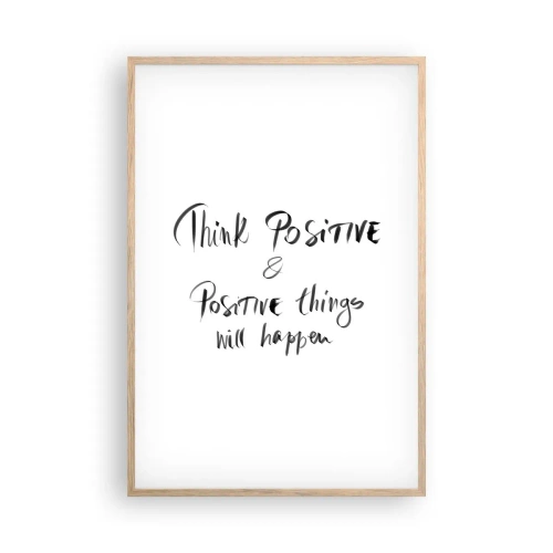 Poster în ramă de stejar deschis - Cum să trăim bine? - 61x91 cm