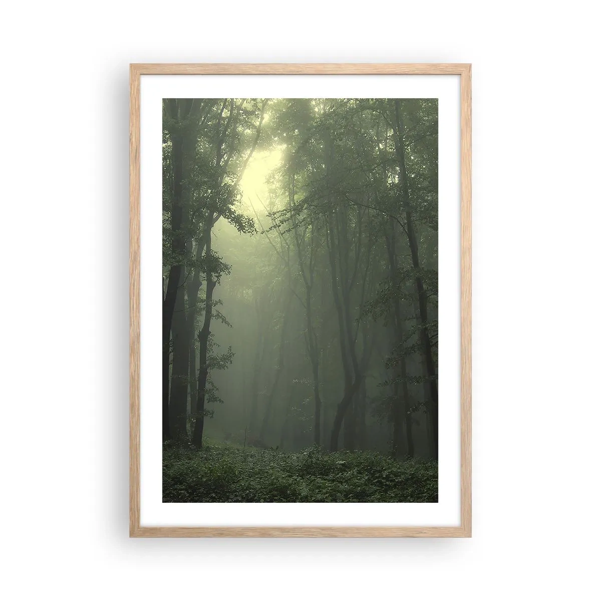 Poster în ramă de stejar deschis - Înainte să se trezească - 50x70 cm