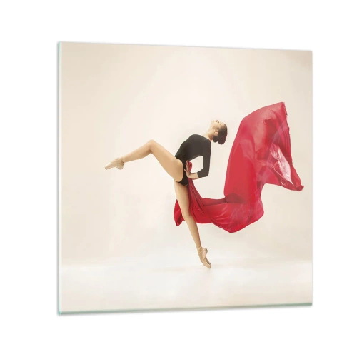 Tablou pe sticlă - Roșu și negru - 40x40 cm