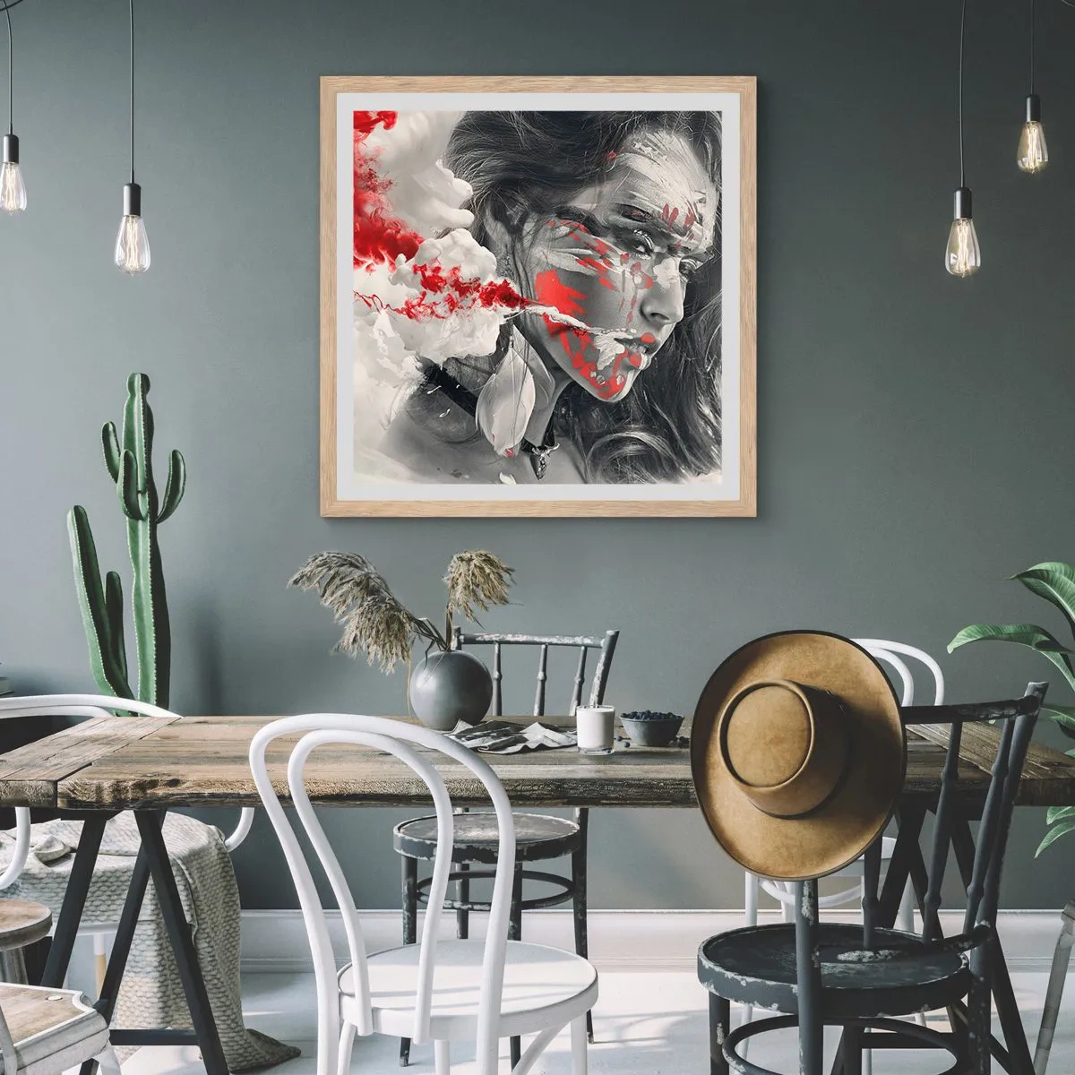 Poster în ramă de stejar deschis - În aburul absurdului - 50x50 cm