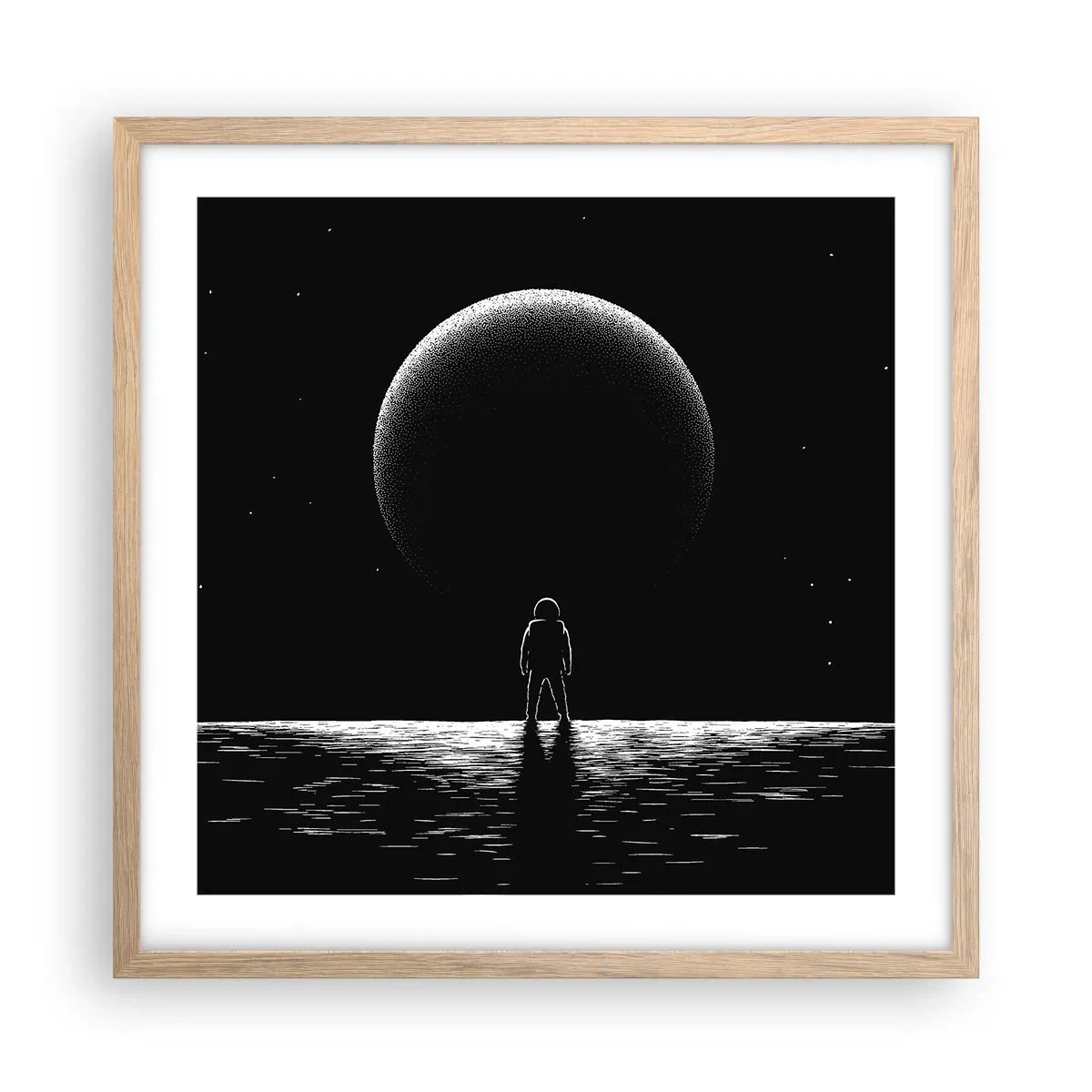 Poster în ramă de stejar deschis - Față în față - 50x50 cm