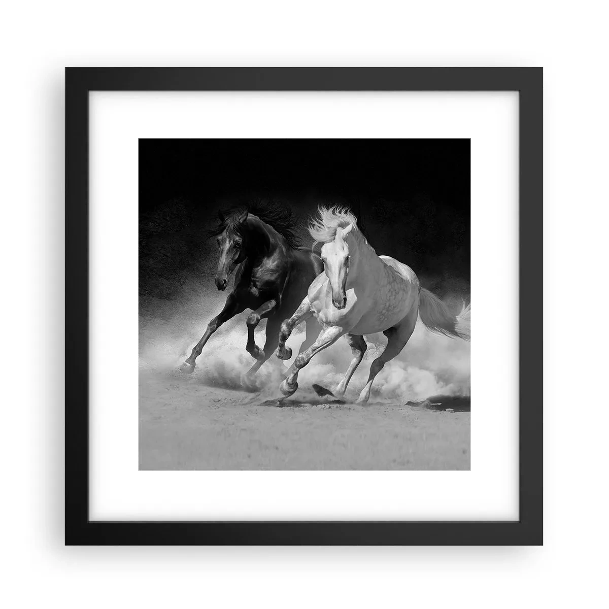 Poster în ramă neagră - Galopul libertății - 30x30 cm